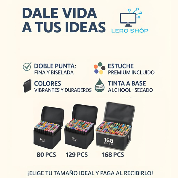 Set de marcadores doble punta 80PCS- 120PCS-160PCS
