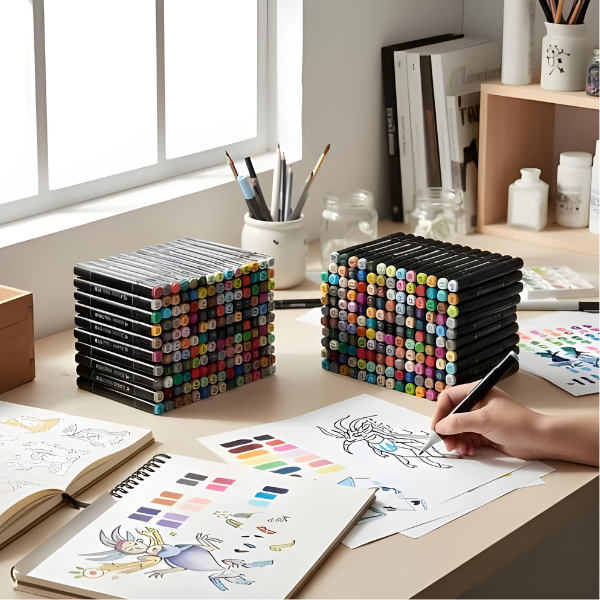 Set de marcadores doble punta 80PCS- 120PCS-160PCS