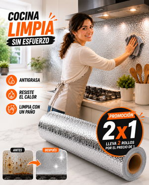 Papel adhesivo protector para cocina 2x1