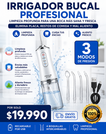 Irrigador Bucal OralPure Jet Pro